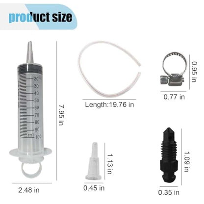 Brake Bleeder Kit, Motorcycle Brake Clutch Bleeder Tool with 100ML Syringe 50cm Hose, Hydraulic Disc Motorbike Scooter Oil Fluid Extractor Brake Bleeding Kit, Universal Brake Fluid Bleeder Kit