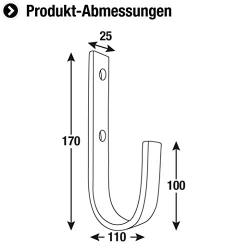 Connex DY222013 Wallhook 25x170x90x110 z p 40kg, 25 x 170 x 90 x 110mm - size: 25 X 170 X 90 X 110mm 40kg