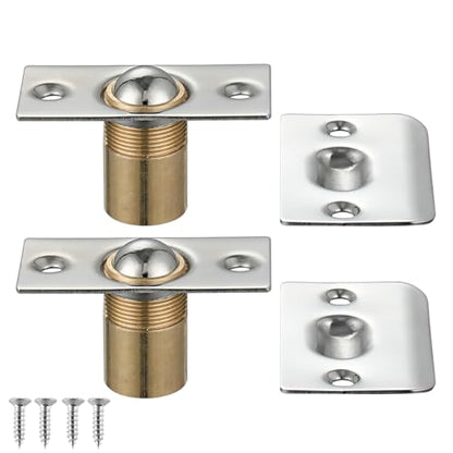 JQK Closet Door Ball Catch Hardware, Stainless Steel Catch Adjustable with Strike Plate, Polished Chrome 2 Pack, HBC100-CH-P2 - color: Chrome, size: 2 Pack