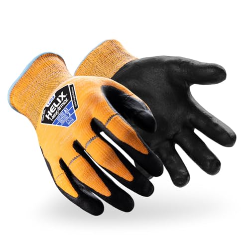 HexArmor Cut-Resistant Impact Protection Polyurethane Palm Knit Work Gloves | Helix® Core 3012 - color: Helix 1092, Orange, A1 Cut Resistance, Breakaway Fingers, size: Medium (Pack of 1)