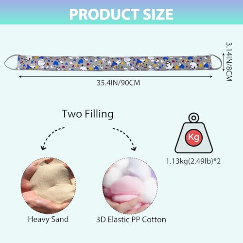 Weighted Door Draft Stopper, 2 Pack 36 Inch Under Door Blocker, Bottom of Door Window Air Noise Light Gap Filler, Saving Energy Cartoon Print Canvas Cotton 2.5Lb - size: 36 inch