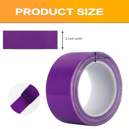 Purpl Duct Tape Heavy Duty, Waterproof Strong Adhesive Duct Tape for Indoor Outdoor Repairs Packaging Arts Crafts Projects, Tear by Hand 2 Inch x 20 Yards - color: Purple