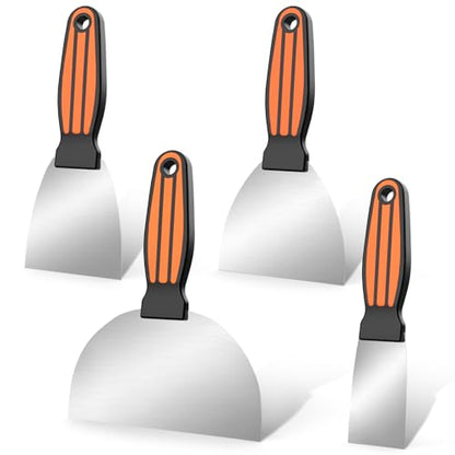 Fishark Putty Knife Set, 4 Pcs Stainless Steel Spackle Knives in 2”, 3”, 4”, 6”, Multi-Purpose Tools for Drywall Repair, Paint Scraping, Taping, Wallpaper Removal, Putty, Plaster & Adhesive - color: 2" 3" 4" 6"