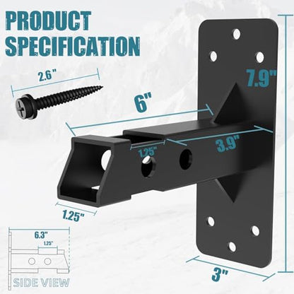 1.25" Hitch Wall Mount Bike and Cargo Rack Hanging Garage Wall Organizer, Trailer Hitch Receiver Storage, Easy to Load Secure & Sturdy, Heavy Duty Bicycle Hook Accessories, Max 200 LBS - size: 1.25 inches