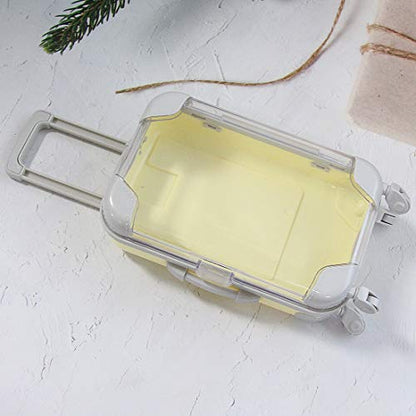 False Eyelash Storage Box, Portable Travel Organizer Mini Luggage False Eyelash Tray Makeup Tool (PALE YELLOW) - color: PALE YELLOW