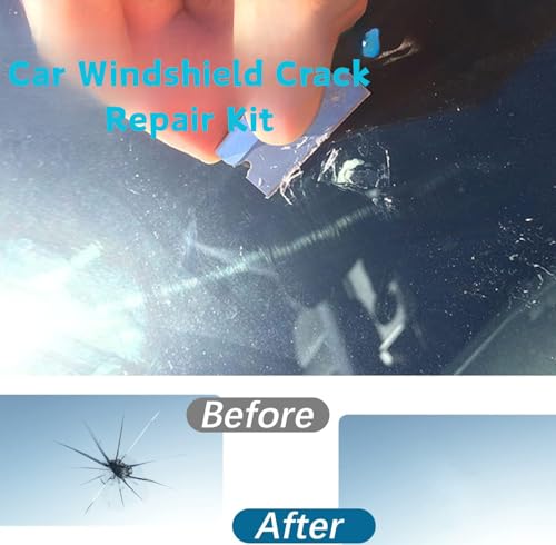 Car Windshield Crack Repair Kit with Vacuum Suction-Long-Lasting,Invisible Windshield Repair Kit for Chips and Cracks on SUVs,Trucks,Windows!Easy to Stop Crack Spreading in 20 Mins! (Round Repair)