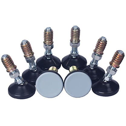 Furniture Leveler Swivel Feet PTFE(Teflon) Bottom(35mm Base),Threaded Shank(5/16-18) Adjustment Pads,Table/Chair/Cabinet/Sofa Medium Legs Leveling,Nuts Installation and Floor Protection(8 Pack) - size: 8 Pack,35mm Base 5/16-18