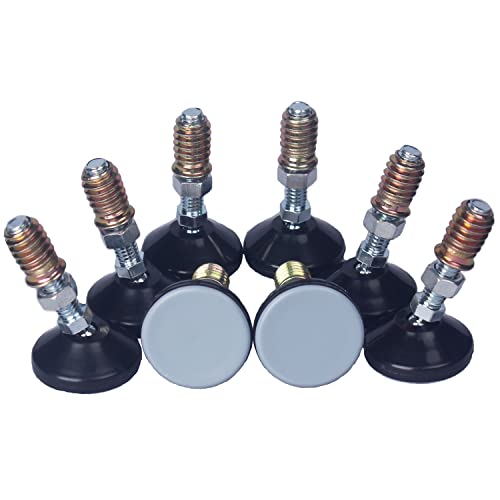 Furniture Leveler Swivel Feet PTFE(Teflon) Bottom(35mm Base),Threaded Shank(5/16-18) Adjustment Pads,Table/Chair/Cabinet/Sofa Medium Legs Leveling,Nuts Installation and Floor Protection(8 Pack) - size: 8 Pack,35mm Base 5/16-18