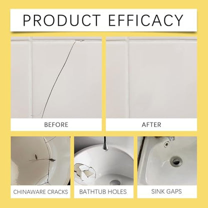 Tile Repair Kit, Waterproof & Long-Lasting Tub Repair Kit, Multifunctional & Easy to Operate Home Essentials for Cracks, Holes, Chips, Scratches, Dents, Ceramic Tile, Tub