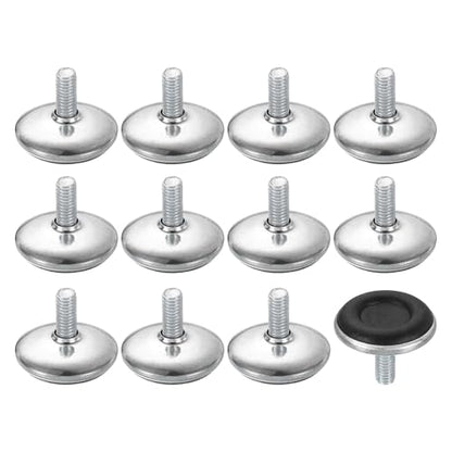 uxcell 12Pcs M6 Thread Furniture Feet Levelers, 28x15mm Adjustable Leveling Table Feet, Screw on Furniture Glide Leveling for Chair Stool Legs, Black - color: Black, size: M6 x 28 x 15mm