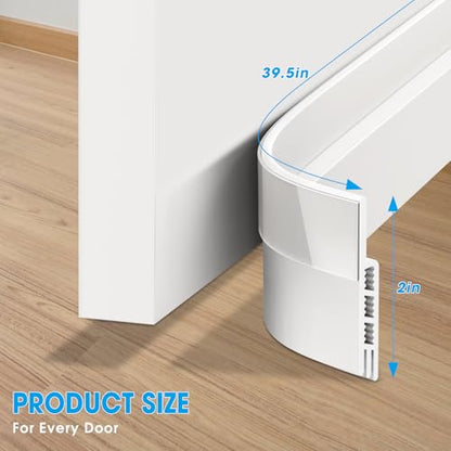 8 Pack Under Door Gap Filler (1 Meter),Under Door Draft Stopper,Windproof and Dustproof, Soundproof and Noise Reduction,Suitable for Home, Hotel, Office and Other Places(White)