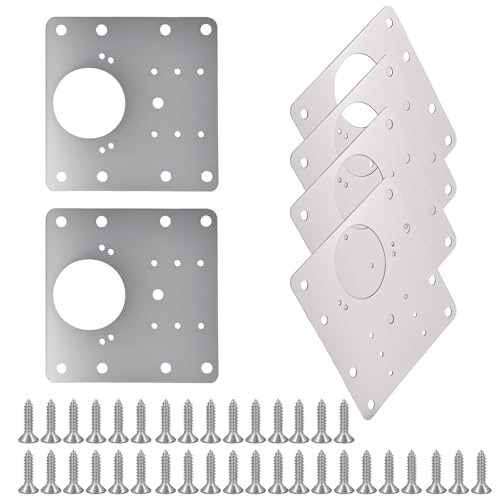 6PCS Cabinet Hinge Repair Plate Kit – Stainless Steel Hinge Repair Plates for Cabinet Doors, Kitchen, Cupboards & Furniture with Mounting Screws