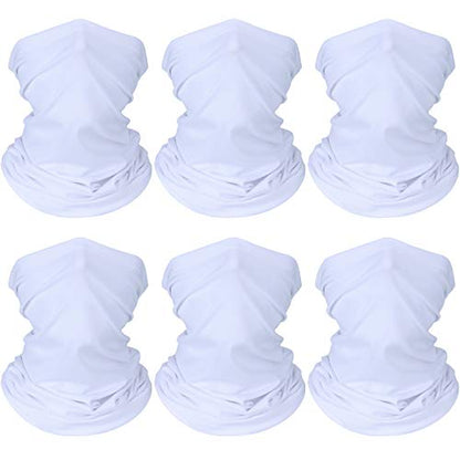 Geyoga Neck Gaiter Bandana Face Mask Summer UV Protection Cooling Breathable Face Mask Neck Scarf Balaclava for Men Women - color: White