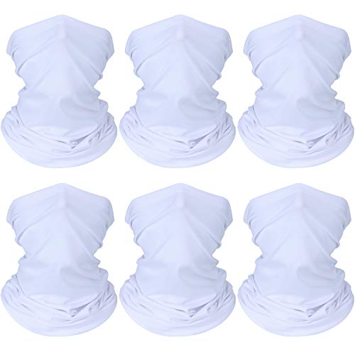 Geyoga Neck Gaiter Bandana Face Mask Summer UV Protection Cooling Breathable Face Mask Neck Scarf Balaclava for Men Women - color: White