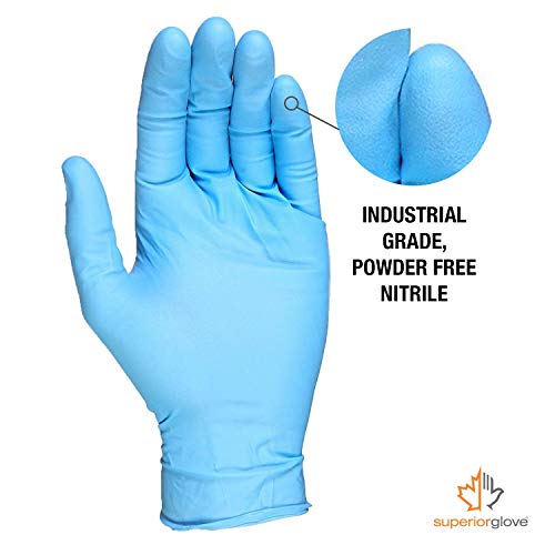 Superior Glove KeepKleen Contour Work Nitrile Gloves (100 Count) Latex Free Glove, Disposable Gloves, Powder Free, 9" Length - RDCNPF (Large)