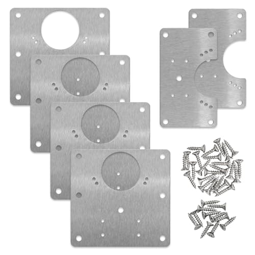 Stainless Steel Cabinet Hinge Repair Plate Kit with Mounting Screws, Durable Door Hinge Fixing Bracket for Kitchen Cabinets, Cupboard Doors & Furniture, Multiple Pack Sizes (6 PCS) - size: 6 Pieces