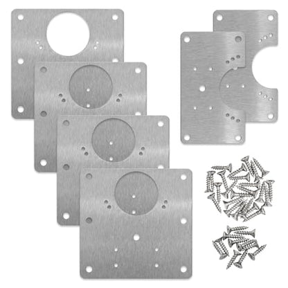 Stainless Steel Cabinet Hinge Repair Plate Kit with Mounting Screws, Durable Door Hinge Fixing Bracket for Kitchen Cabinets, Cupboard Doors & Furniture, Multiple Pack Sizes (6 PCS) - size: 6 Pieces