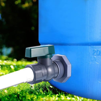 2 Set 3/4 Inch Rain Barrel Spigot Kit - BILAL Water Barrel PVC Garden Diverter Kit with Bulkhead Fitting Hose Faucet Adapter and Thread Seal Tape for Water Tanks, Aquariums, Tubs, Pool, Garden Barrel - size: 2-Set