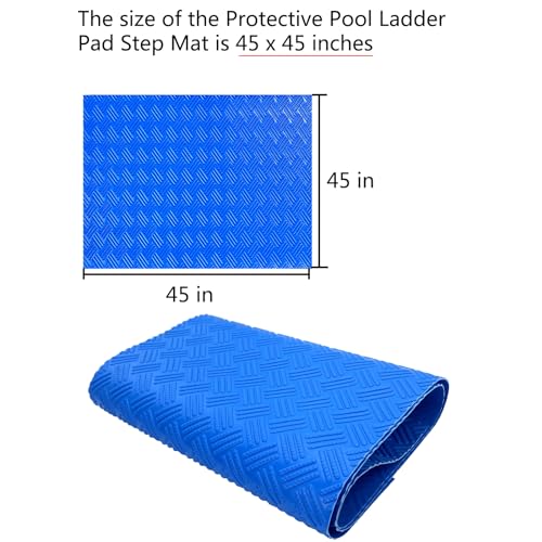 Swimming Pool Ladder Mat - Protective Pool Ladder Pad Step Mat with Non-Slip Texture, Blue Medium Pool Step Mat 45 inch X 45 inch - size: 45 X 45 inch