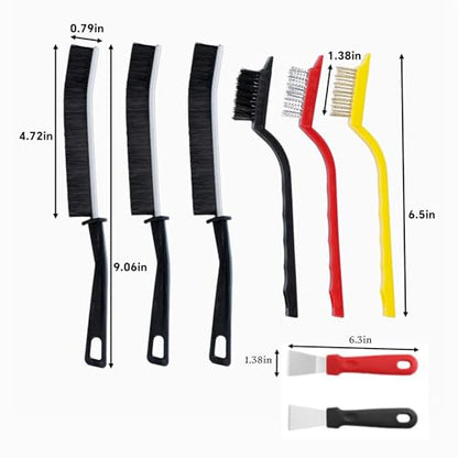 Crevice Cleaning Brush Set, Multifunctional Hard Bristle Brushes, Bathroom, Toilet, Kitchen Sink Dead Corner, Window Gap, Floor Brush, Sink, Cup (8pcs)