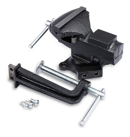 Wedge Guys Bench Vise w/Quick Release & Swivel + Removable Workbench Clamp, Rubber Clamp to Regrip Golf Clubs & More