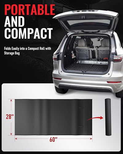 Creeper Rolling Mat, 60" x 28" Portable Car Repair Mat, Foldable Mechanics Mat with Storage Bag for Low Clearance Vehicles and Uneven Surfaces, Garage Floor Work