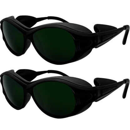 2-Pack IPL Laser Safety Glasses 190nm-2000nm, Tanning Goggles for Tanning Beds, UV Protective Eyewear for Laser Hair Removal, Red Light Therapy & Cosmetology Operators - color: Green-2pc