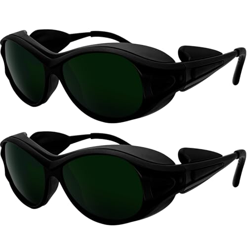 2-Pack IPL Laser Safety Glasses 190nm-2000nm, Tanning Goggles for Tanning Beds, UV Protective Eyewear for Laser Hair Removal, Red Light Therapy & Cosmetology Operators - color: Green-2pc