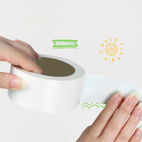 SnowTing Self Adhesive Stress Crack Tape, 65.6 ft x 2.4 Inch White High Adhesion Cuttable Drywall Joint Tape Patch for Repair Wall Crack Repair Tool