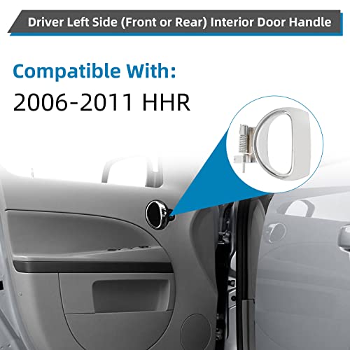DEAL AUTO ELECTRIC PARTS Chrome Interior Door Handle, Front/Rear Driver Left Side, with Metal Pin & Spring Replacement Kit, Compatible with 2006-2011 Chevy HHR, Replaces 19299614 25812196 - style: Left Front or Rear