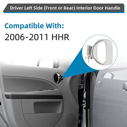 DEAL AUTO ELECTRIC PARTS Chrome Interior Door Handle, Front/Rear Driver Left Side, with Metal Pin & Spring Replacement Kit, Compatible with 2006-2011 Chevy HHR, Replaces 19299614 25812196 - style: Left Front or Rear