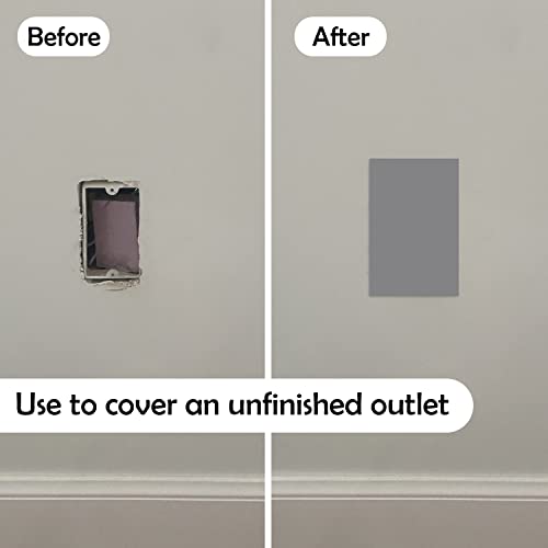 Rubber Bond Self-Adhesive Rubber Wall Outlet Cover Plate 5 Pack - Easy to Apply Peel & Stick Drywall Hole Patch - 5x3 Inch Screwless Blank Wall Plate Cover - Premium Rubber Wall Hole Cover (Grey) - color: Grey, size: 5x3 Inch Rectangular