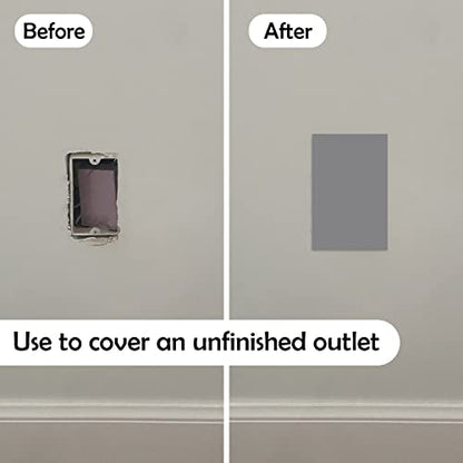 Rubber Bond Self-Adhesive Rubber Wall Outlet Cover Plate 5 Pack - Easy to Apply Peel & Stick Drywall Hole Patch - 5x3 Inch Screwless Blank Wall Plate Cover - Premium Rubber Wall Hole Cover (Grey) - color: Grey, size: 5x3 Inch Rectangular