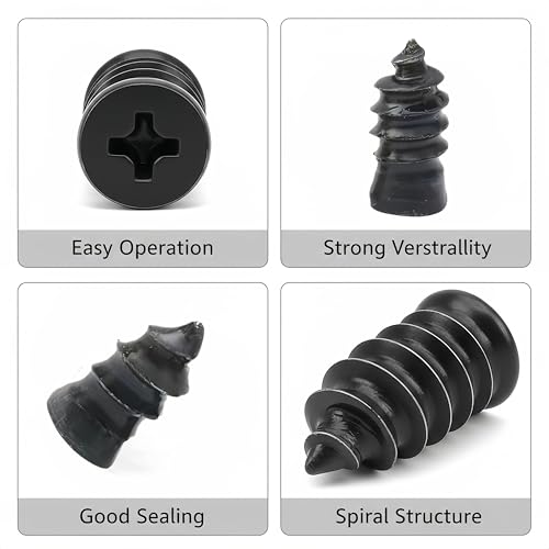 61 PCS Tire Repair Rubber Nail Kit, Vacuum Tire Repair Kits Spiral Rubber Screws, Fast Self-Service Tool for Car, Truck, Motorcycle, Tractor Tire Puncture Repair (Screwdriver included) - size: 61PCS Screwdriver included