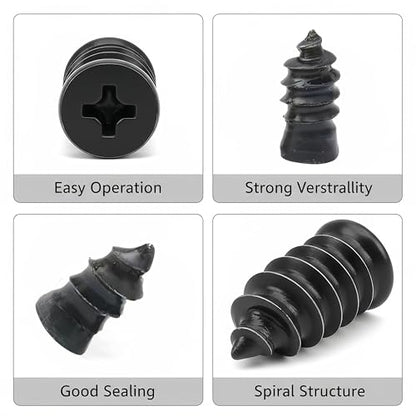 61 PCS Tire Repair Rubber Nail Kit, Vacuum Tire Repair Kits Spiral Rubber Screws, Fast Self-Service Tool for Car, Truck, Motorcycle, Tractor Tire Puncture Repair (Screwdriver included) - size: 61PCS Screwdriver included