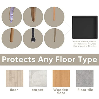 Furniture Pads,8Pcs 3.5 Inch Furniture Caster Cups,Rubber Non-Slip Bed Leg Pads,Non Slip Pads Hardwoods Floors Skid Grippers，Chair Feet Prevent Sliding Stoppers. - size: 3.5" 8PcsBlack