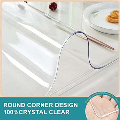 Clear Desk Cover Protector Thicken 12x16 Inch PVC Table Pad Crystal Plastic Table Protector Waterproof Table Top Cloth for Side End Table Nightstand TV Bench Dresser Wipeable Non-Slip Heat Resistant - size: 12" x 16"