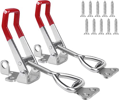 Vicuna R Heavy Duty Toggle Latch Clamp 4003, Large Adjustable Toggle Clamp Latch With Lock Hole, 1320Lbs Holding Capacity Pull Latch for Smoker Lid Jig, Tool Box Case - 2Pack (with 10PCS Screws) - style: 4003-2PK