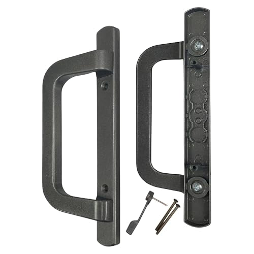 8.5" PGT Bronze Sliding Patio Glass Door Handle Set Replacement with Interior, Exterior Handles, Thumb Latch Lever + Screws - Fits 3-15/16" Screw Hole Spacing - Fix and Repair Door Hardware - color: Bronze