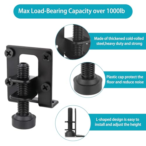 2.2" L Shaped Furniture Levelers Legs, 4 Pcs Adjustable Feet Levelers for Furniture,Heavy Duty for Wardrobe, Cabinet