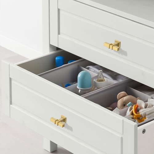 Amerdeco 10 Pack Brushed Gold Cabinet Knobs 1.46 Inch(37mm) Single Hole Cabinet Handles Rectangle Dresser Knobs Drawer Knobs and Pulls for Bathroom Cabinets ZH0067 - color: Brushed Gold, size: 1.46"/37MM Single Hole