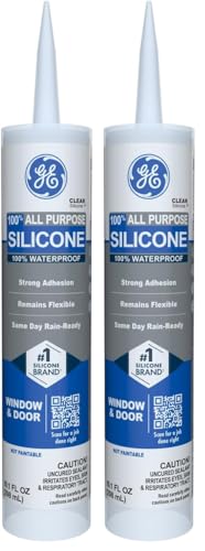 GE Silicone Caulk, 100% Waterproof, Clear | Pack of 2 | 10 oz Cartridge | Stronger Adhesion | Freeze & Sun Proof