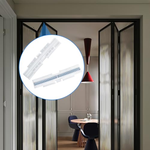 4PCS Bifold Door Slide Guide Hardware, White Abs Bi Fold Closet Door Spring Sliding Track Bi-Fold Doors Hardware Repair Kit for Top Mount Protect Doors Tracks