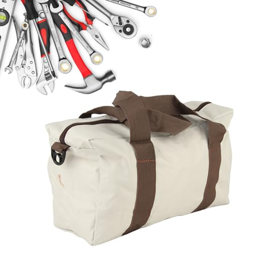 Wide Mouth Tool Bag, Tool Storage Bag, Zippered High Bearing Multi Use Tool Tote Bag, Portable Home Tool Organizer Handbag for Electrician, Hardware(18")