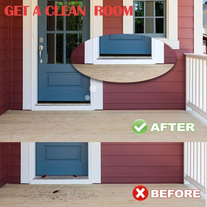 39” Door Sweep for Bottom of Door, Self-Adhesive Door Draft Stopper with Installation-Free Brush, Weather Stripping Seal for Dust, Noise & Air Insulation, Black