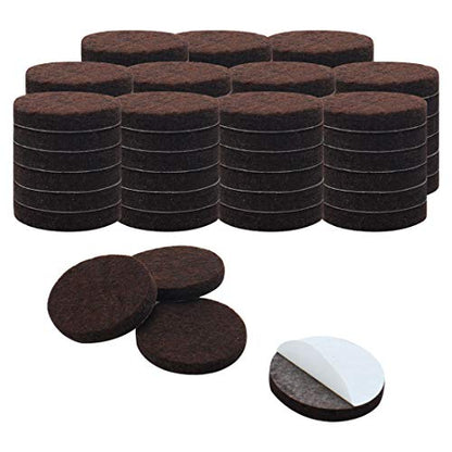 uxcell 70pcs Furniture Pads Round 7/8" Self-stick Non-slip Anti-scratch Felt Pads Floors Protector Dark Brown - size: 22 x 5mm