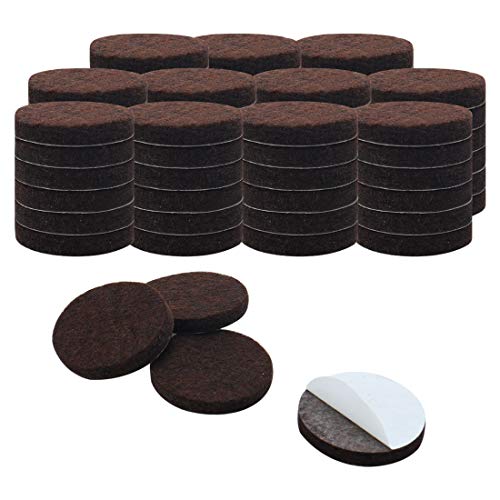 uxcell 70pcs Furniture Pads Round 7/8" Self-stick Non-slip Anti-scratch Felt Pads Floors Protector Dark Brown - size: 22 x 5mm
