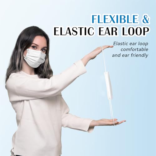 Disposable Face Mask For Adults - Travel Essentials, 100 Pack Individually Wrapped, 4 Ply Protection,Safety Masks Disposable - color: White