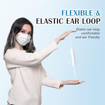Disposable Face Mask For Adults - Travel Essentials, 100 Pack Individually Wrapped, 4 Ply Protection,Safety Masks Disposable - color: White