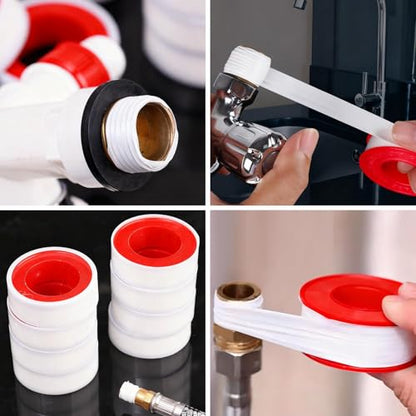 Plumbing Tapes PTFE Industrial Sealant Tape for Shower Head Water Pipe Thread Duct Sealing Plumbing Fitting Repair Tool (1roll) - color: 1roll